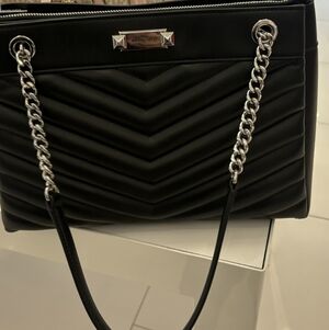 Michael Kors Black Chevron Shoulder Bag